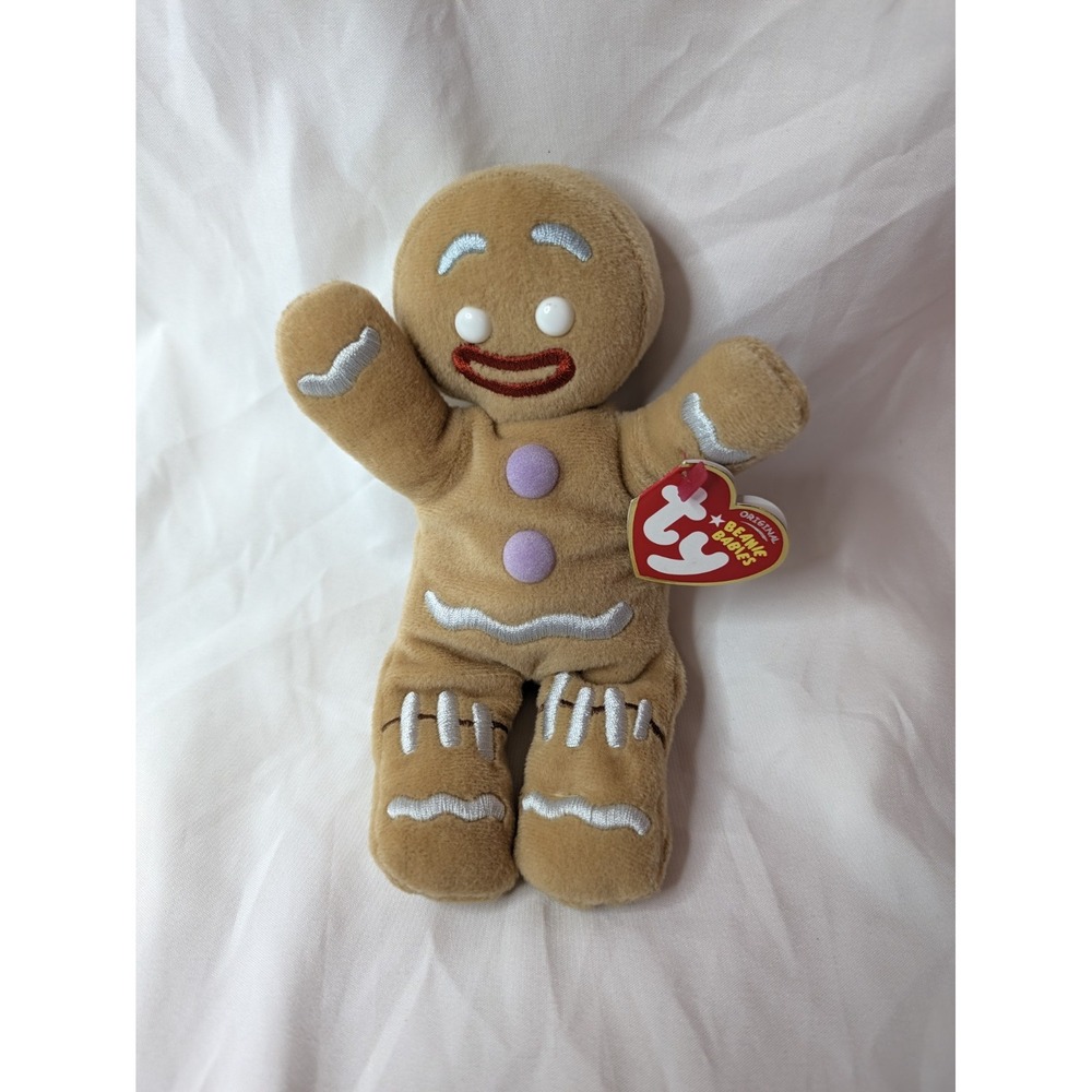 2008 Ty Beanie Baby GINGY Gingerbread Man Shrek the Halls DVD Excl. Plush Toy 7”